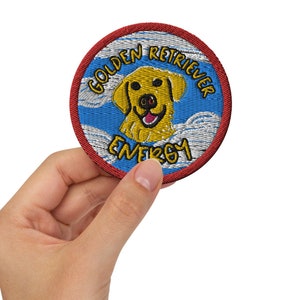 Golden Retriever Energy - Embroidered Circular Patch