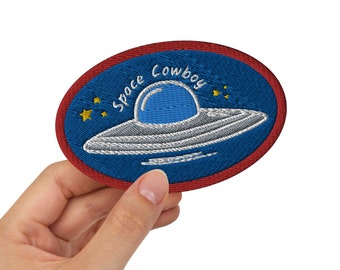 Space Cowboy - Parche ovalado bordado