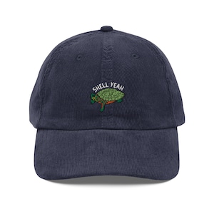 Shell Yeah Turtle - Embroidered Vintage Corduroy Cap