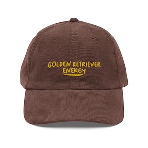 Golden Retriever Energy - Embroidered Vintage Corduroy Cap