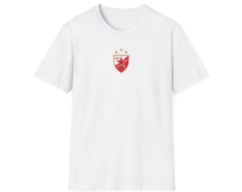 Crvena Zvezda | Red Star T-Shirt | Small Chest Logo, Minimal Soccer Emblem