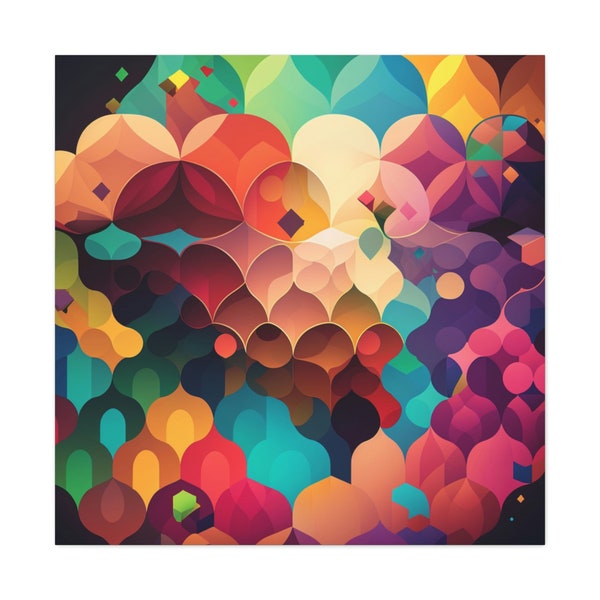 Canvas Gallery Wrap "Bubbly Dreams" - Vibrant Abstract Shapes Wall Art, Colorful Home Decor, Unique Indoor Print, Multiple Sizes Available