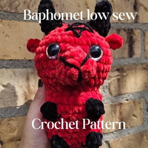 Baphomet pattern, PDF baphomet pattern, low sew pattern, baphomet plush