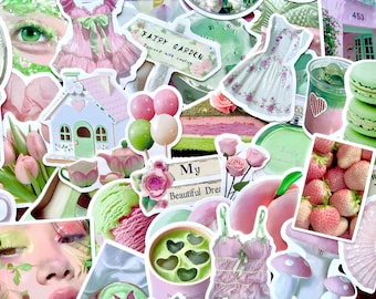 Cottagecore Bookish Sticker Pack – Fairy Garden Pastel Stickers for Journals, Planners & Kindle Decor