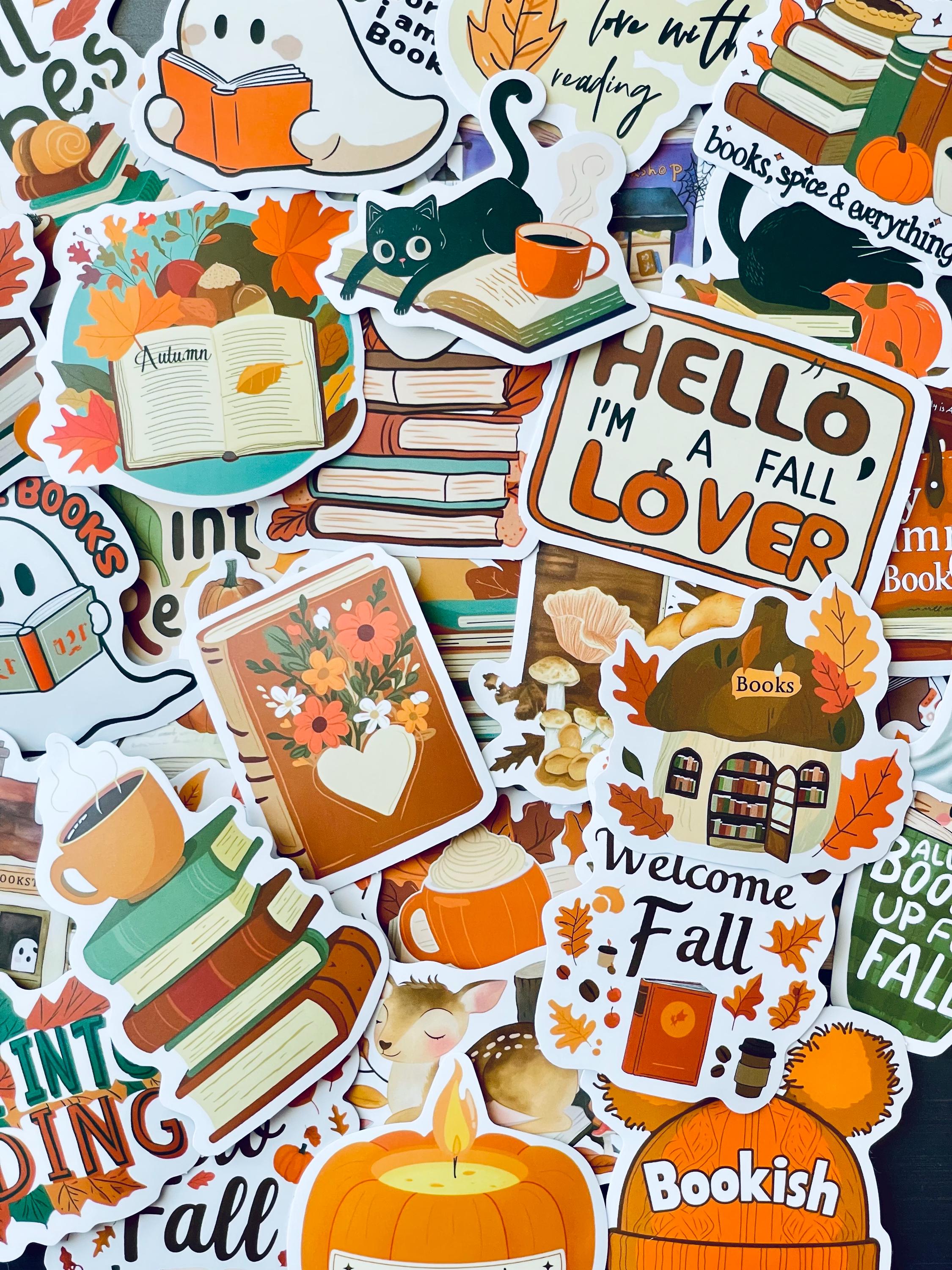 Fall Bookish Sticker Pack Autumn Book Lover Stickers Cozy Reading ...