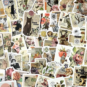 10-40 Pack Vintage Collage Aesthetic Stickers, Phone, Kindle, Junk Journal, Laptop, Water bottle Stickers