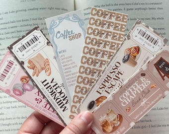 Coffee Bookmarks for Book Lovers | Cozy Reading Gift Set | Reader Gift | Book Club Gift | Cafe Aesthetic Bookmark Bundle | Coffee Lover Gift
