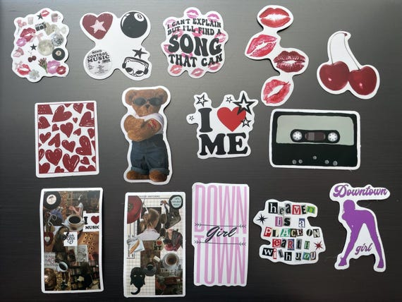 Lot De 50 Autocollants Rétro Y2K Downtown - Style Années 2000 - Imperméables Et Résistants - Pour Bouteille, Valise, Casque, Ordi, Scrapbooking, Vélo