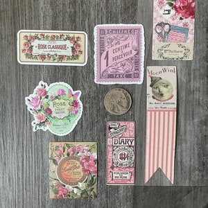 Pink Vintage Aesthetic Sticker Pack 10-40, Antique Scrapbook Sticker ...