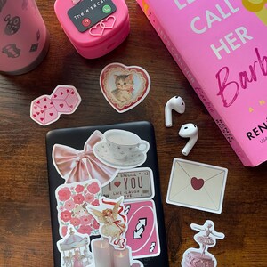 Pink Coquette Aesthetic Sticker Pack 10-40 Girly Stickers for Journals, Scrapbooking, Laptop, Kindle & Phone image 2