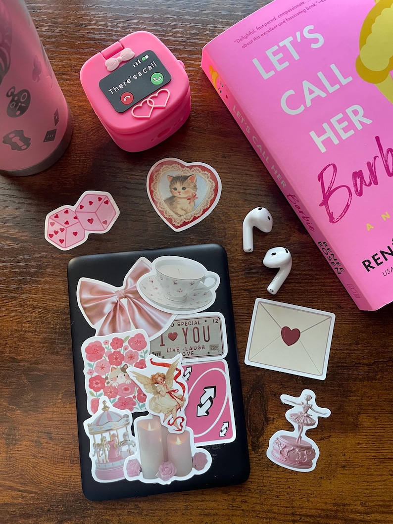 Pink Coquette Aesthetic Sticker Pack 10-40 Girly Stickers for Journals, Scrapbooking, Laptop, Kindle & Phone image 2