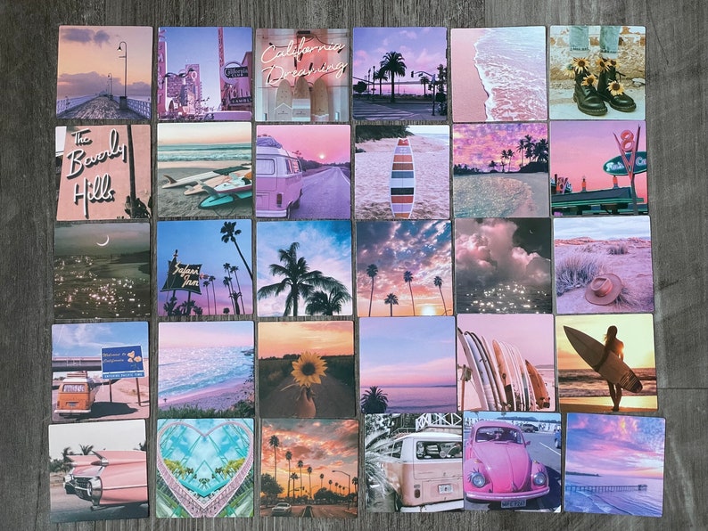 Pink California Aesthetic Sticker Pack, Girly Decals - Etsy