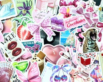 Pinterest Aesthetic Girly Coquette Sticker Pack | Stickers for Kindle, Journals, Planners & Scrapbooks Cute Vintage Collage, Y2K Decals