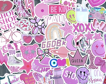 Pink Preppy Aesthetic Stickers, Girly Decals (10-40 Pc)
