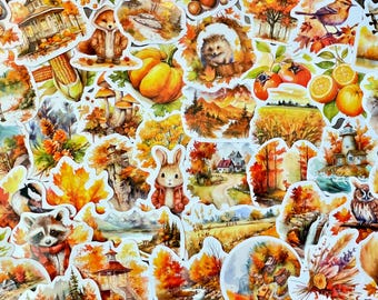 Fall Nature Aesthetic Stickers, Journaling, Laptop (10-40 Pack)