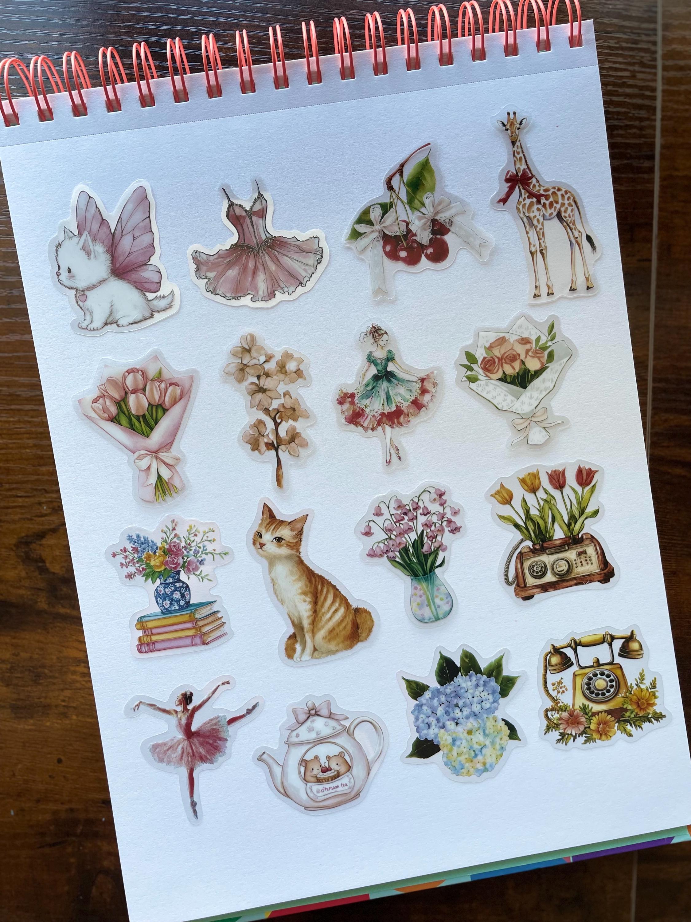 Cottagecore Transparent Stickers Vintage Spring Aesthetic Clear Sticker ...