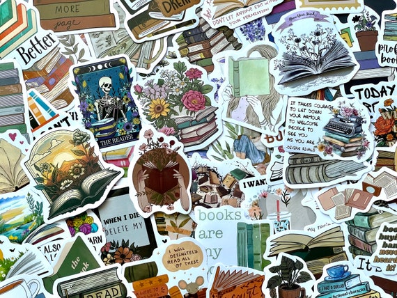 Bookish Sticker Packs - Book Lover Stickers for Journals, Scrapbooks & Planners, Cozy Reading Aesthetic, Bibliophile Gift, Kindle Stickers