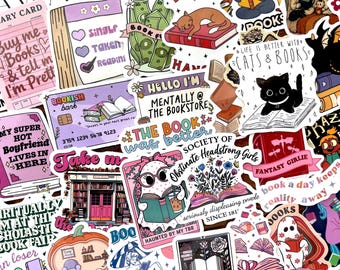 Book Lover Stickers, Kindle Journal Laptop Decals, Cozy Reader Pack