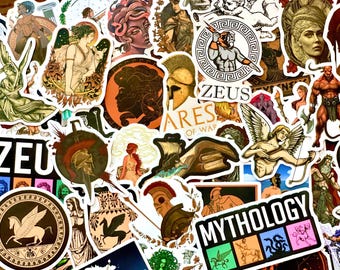 Greek Mythology Stickers, Greek Gods Vinyl Stickers, Ancient Greece Sticker Pack, Athena Ares Medusa Apollo Mythology Decals, Journal Laptop