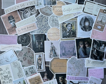 Vintage Ephemera Stickers, Dark Academia Aesthetic, Junk Journal