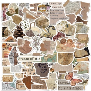 10-40 Pack Vintage Aesthetic Stickers, Phone, Kindle, Junk Journal, Laptop, Water bottle Stickers