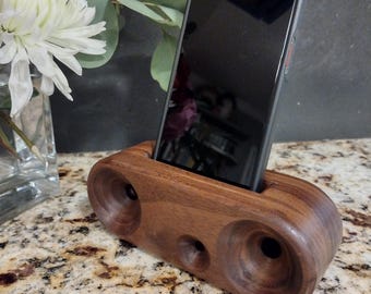 Walnut Passive Phone Speaker | Eco-Friendly Sound Amplifier | No Batteries Required