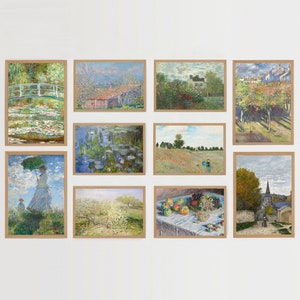Monet Paintings Gallery Wall Digital Download Set of 10 Impressionist Art Monet Wall Gallery European Impressionist Art Claude Monet Art
