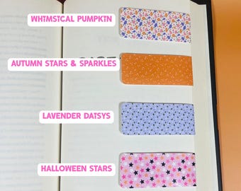 Magnetic Halloween Bookmark, Pumpkin Autumn Reader Gift, Bookworm Fall Gift