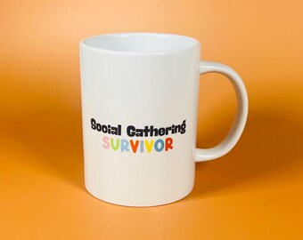 Funny Introvert Mug, Social Anxiety Humor Gift, 15oz Ceramic Coffee Cup