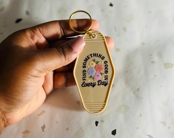 Floral Motel Keychain, Positive Affirmation Accessory