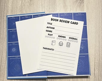 Mini Book Review Card 4x6, Book Club Tracker, Bookworm Journal Accessory