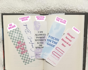 Inspirational Bookmark, Laminated Quote Bookmark, Cute Book Lover Gift, Reader Gift
