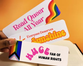 Pride Bookmark, LGBTQ Empowerment Quote, Laminated Reader Gift