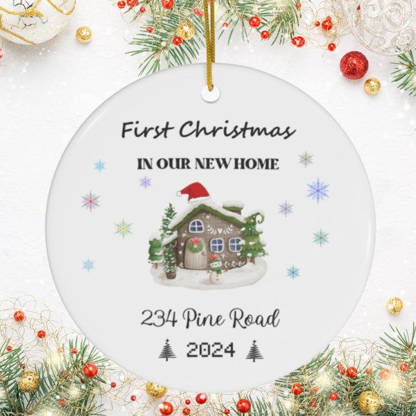 First Home Personalised Ornament,Custom House Address Ornament,Housewarming Gift,First Home 2024,Christmas Ornament,Couples