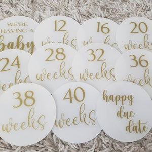 Pregnancy weeks milestone acrylic discs