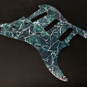 Aluminum Stratocaster Pickguard: Tangled Waters UV Print, Buttery Smooth