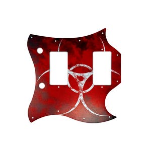 Fallout Warning Aluminum Gibson SG Pickguard: UV Printed Art