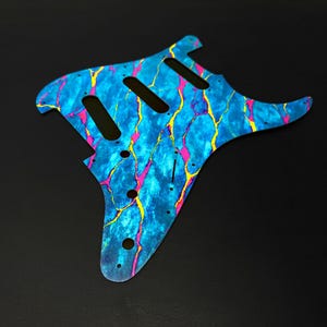 Custom Aluminum Stratocaster Pickguard: &quot;Marbled Dreams&quot; UV Print