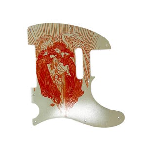 Custom Aluminum Telecaster Pickguard | &quot;Angel Iconography&quot; UV-Printed Design | Made in America