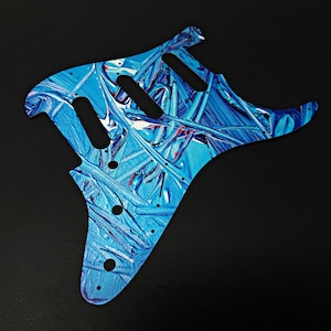Premium Aluminum Stratocaster Pickguard w/ &quot;Blue Matter&quot; UV print | Made in America