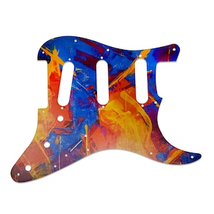 Custom Aluminum Stratocaster Pickguard w/ &quot;Cinder Sky&quot; UV print | Sealed w/ your choice of Cerakote or Polyurethane | Made in America
