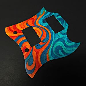 Aluminum Gibson SG Pickguard w/ &quot;TideFire&quot; UV print | Made in America