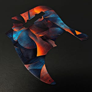 Custom Aluminum Fender Jazz Bass Pickguard w/ &quot;Abstract Waves&quot; UV print | Made in America