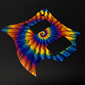 Custom Aluminum Gibson SG Pickguard: &quot;Tie Dye&quot; UV Print