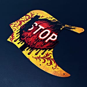 Custom Aluminum Fender Jazz Bass Pickguard w/ &quot;Melt The Rules&quot; UV print | Made in America