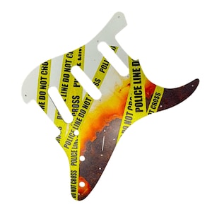 Aluminum Stratocaster Pickguard: &quot;Restricted Rust&quot; UV Print, Matte Finish