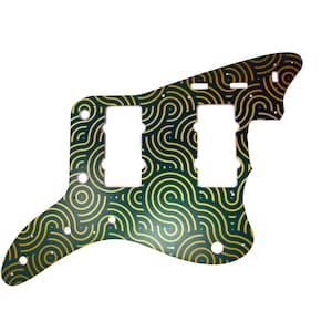 Aluminum Jazzmaster Pickguard w/ &quot;Emerald Trace&quot; UV printed artwork | Smooth and Ultra-Durable Finish