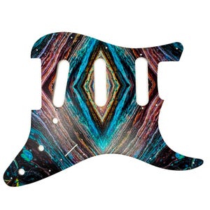 Aluminum Stratocaster Pickguard: &quot;Psychedelic Symmetry&quot; UV Print