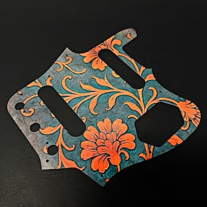 Custom Aluminum Fender Jaguar Pickguard w/ &quot;Coral Bloom&quot; UV print | Made in America