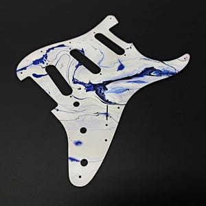 Custom Stratocaster Aluminum Pickguard: &quot;0 Degrees&quot; UV Print, Clear Coat